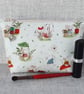 Make up bag, zipped pouch, mice, mushrooms - Image 3