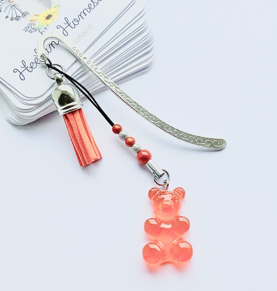 Orange Gummy Bear Bookmark. Teddy Bear. Bookmarks. Metal Bookmark.