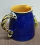 Fungus Ceramic Jug,Purple and Saffron Yellow Glazed. - Image 4
