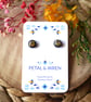Real tiny dried pressed flowers - hypoallergenic stud earrings - Image 2