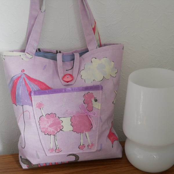 FAB BAG IN RAINING CATS AND DOGS FABRIC BY HARLEQUIN 