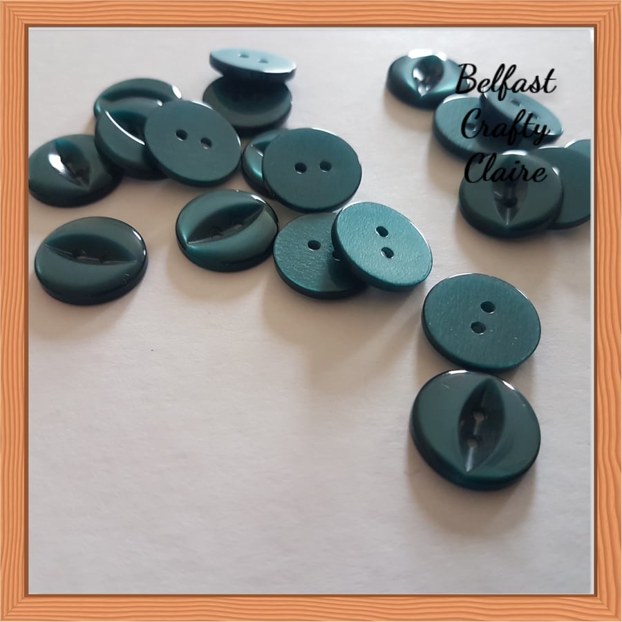 Fish Eye Style - Resin Buttons - TURQUOISE - 4 Sizes Available