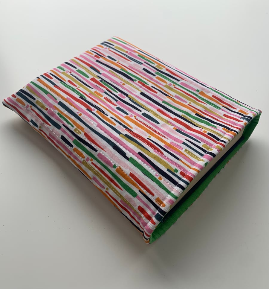 Stripe Quilted Fabric Book Sleeve - Hardback Size