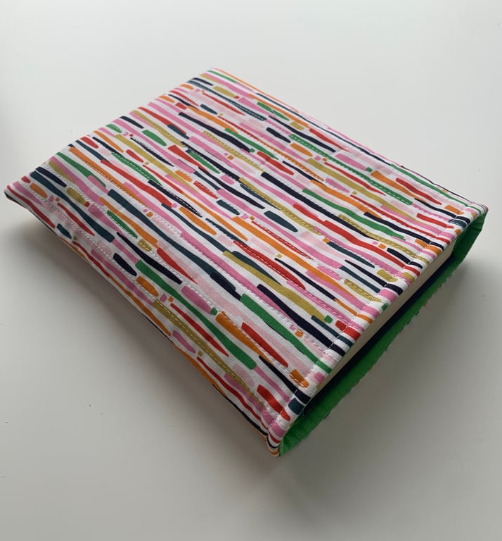 Stripe Quilted Fabric Book Sleeve - Hardback Size