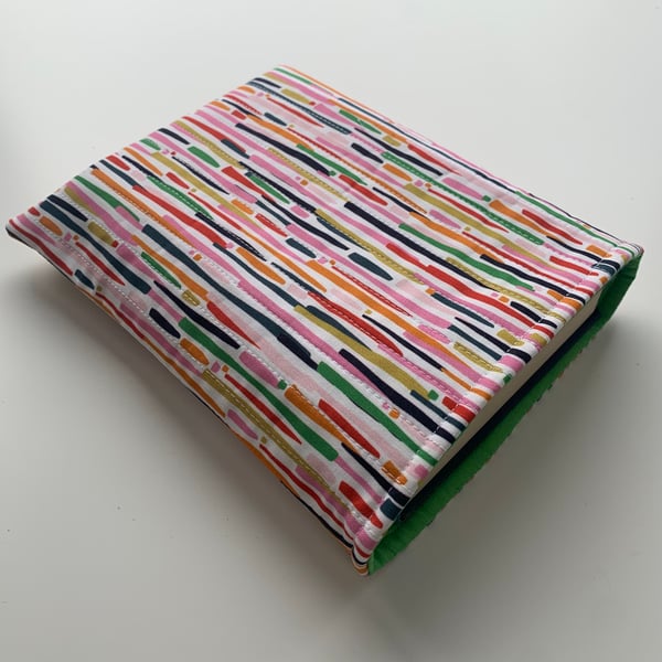 Stripe Quilted Fabric Book Sleeve - Hardback Size