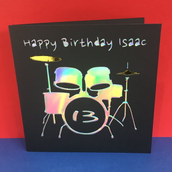 Personalised Drums Birthday Card - Birthday Card for a drummer