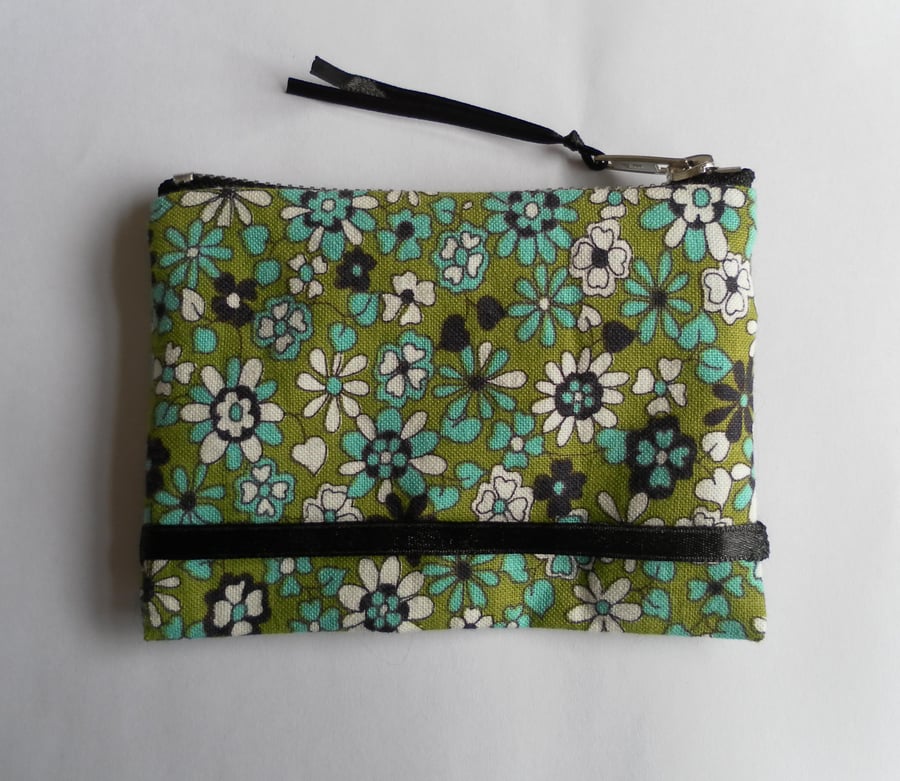  Handmade Coin Purse, Green, Turquoise, White, Black, 