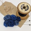 Small vintage inspired felted flowers brooch in shades of blue
