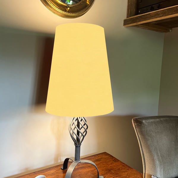 Lemon cone lampshade extra tall lampshade, lemon yellow cotton cone