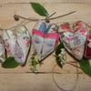 Screen printed, patchwork heart - 55cm - Bunting, wall hanging