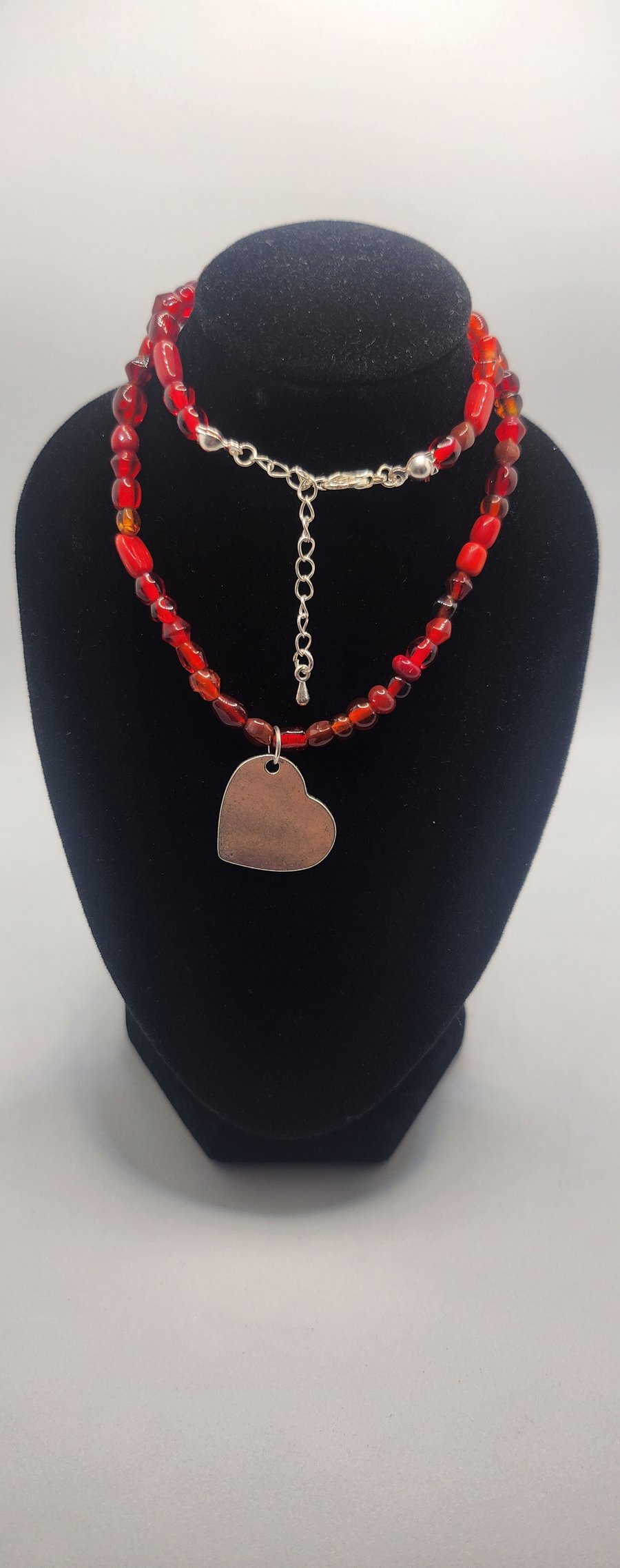 Red Indian Glass Bead Strechie Necklace 