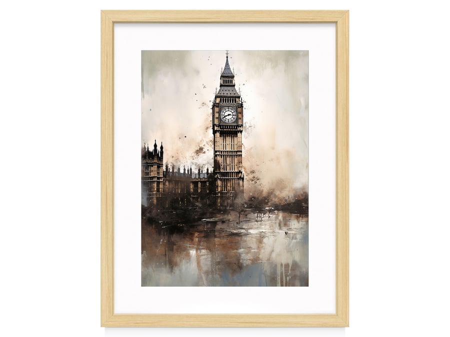 Big Ben, 5" x 7" Watercolor Painting Print, Iconic London Landmark Art