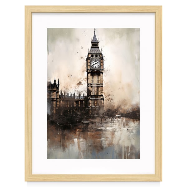 Big Ben, 5" x 7" Watercolor Painting Print, Iconic London Landmark Art