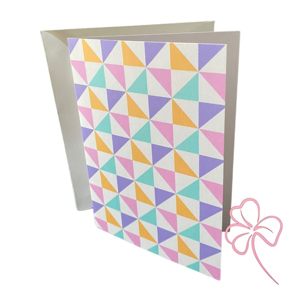 Geometric Triangles Pattern Blank Greetings Card