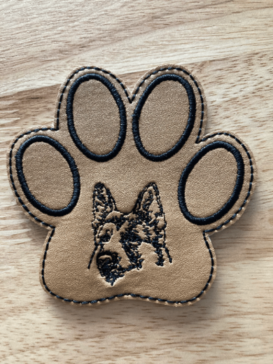 1019  German Shepherd paw print coaster