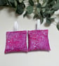 Set of 2 Lavender Sachets: Pink Marble Fabric, New Home, Sleep Pillows - Image 3