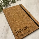 Personalised Cork Notebook Lined A5 book Faith Notebook Prayer Christian Gift
