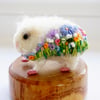 Needle Felted Mini Floral Guinea Pig