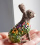 Needle Felted Mini Embroidered Easter Rabbit - Image 3