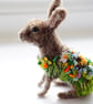 Needle Felted Mini Embroidered Easter Rabbit - Image 5