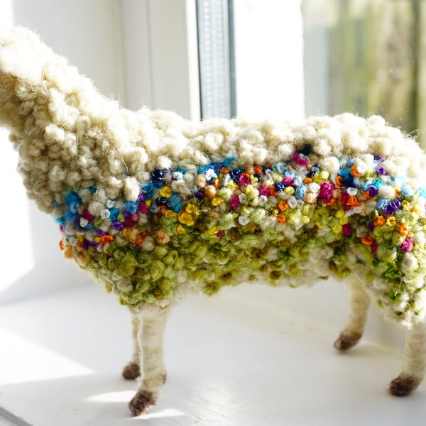 Needle Felted Embroidered Easter Sheep