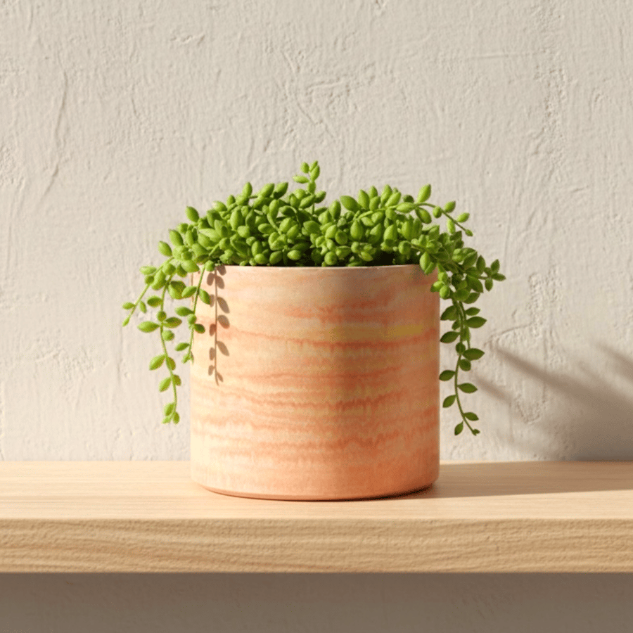 Large 15 cm Dawn Rising Plant Pot - Marbled Peach Orange Red and Yellow Planter