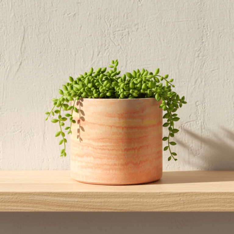 Large 15 cm Dawn Rising Plant Pot - Marbled Peach Orange Red and Yellow Planter