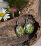 Sycamore Flower Resin Earrings, Green, 304 Stainless Steel, Made in Scotland - Image 6