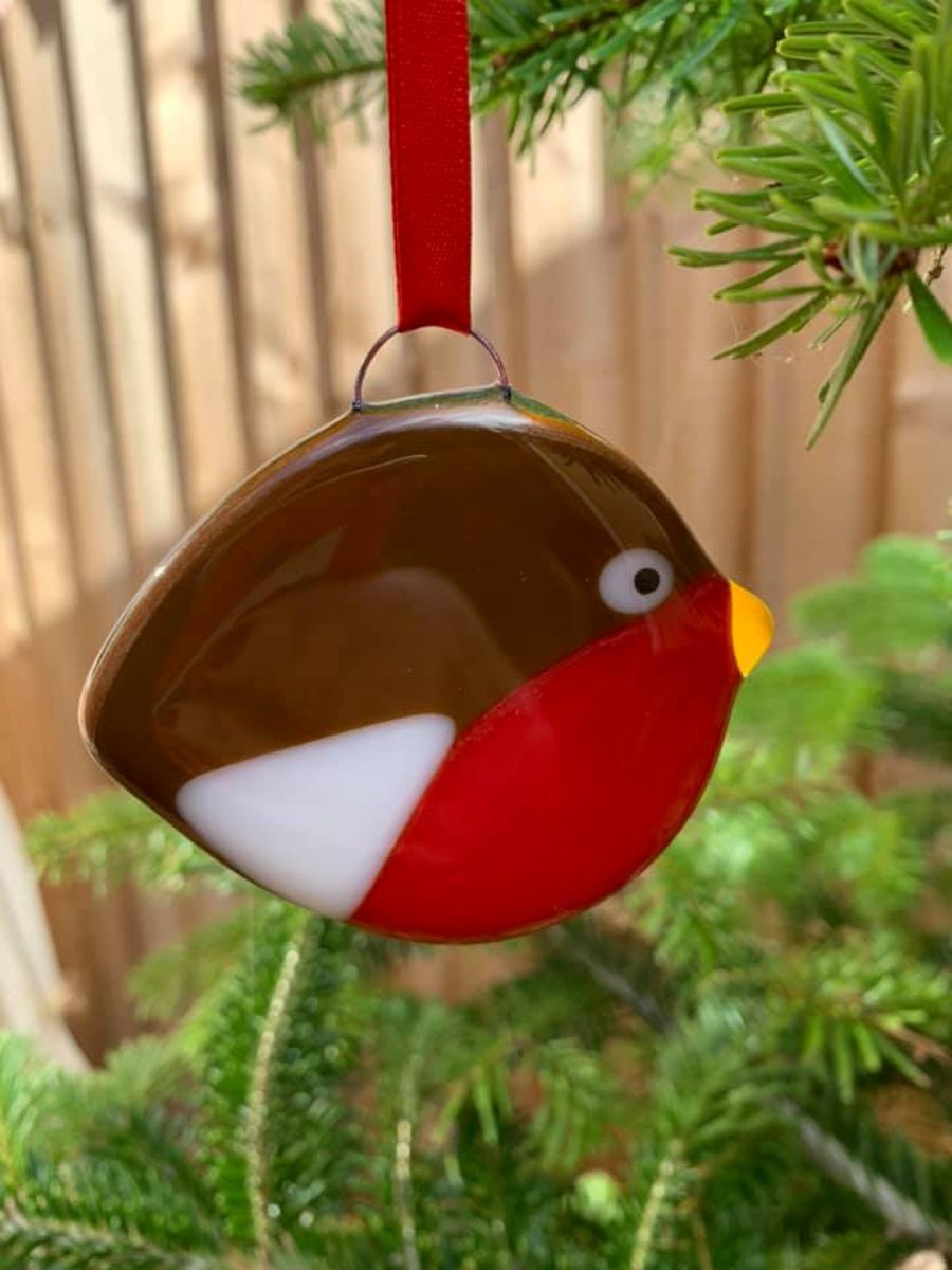 Fused Glass Robin