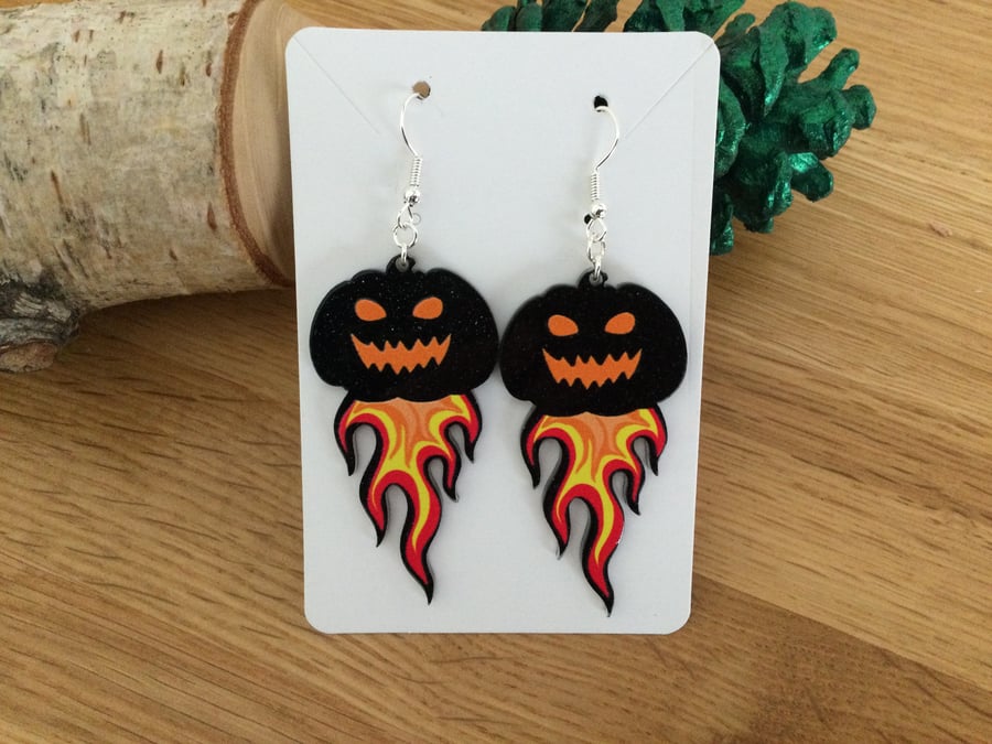 Halloween Scary Pumpkin Earrings