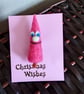 Handcrafted needle felt christmas tree brooch