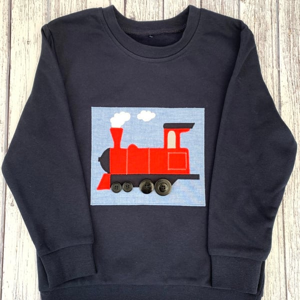Train Appliqué Cotton Sweatshirt