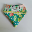 Bandana bib, new baby gift,  bib, patchwork, quilted bib, reversible bandana bib