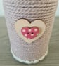 Set Of 2 Neutral Rope Wrapped Bottles-Heart Detail-Rustic Home Decor - Image 3