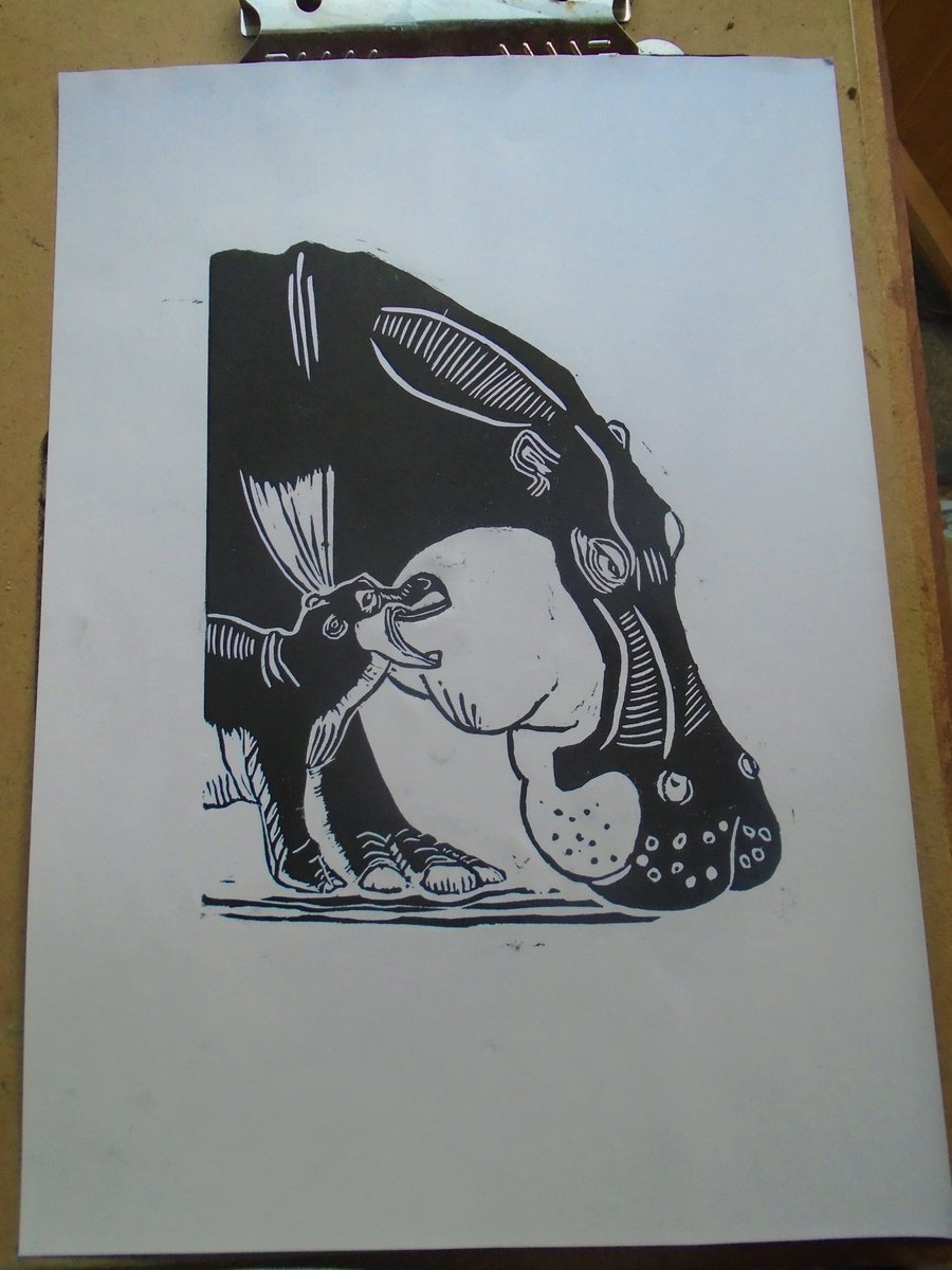 Seconds Sunday Hippo and Calf no.2