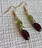 Chunky Green Ceramic And Plum Acrylic Bead Necklace And Matching Earrings - Image 3