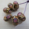lilac spot handmade lampwork glass beads