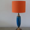 Handmade Rich Orange Linen Fabric covered Drum Lampshade 25cm 