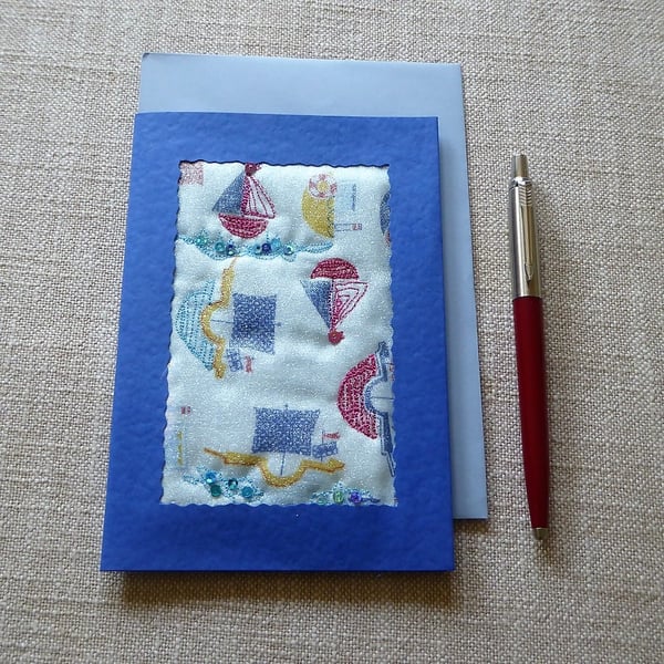 Individually Hand Crafted Textile Blank Card