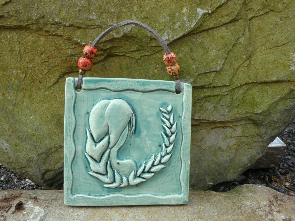 Zodiac Pottery Wall decor Zodiac VIRGO wall hanging with gift box