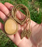 Orange Calcite Macrame Pendant 