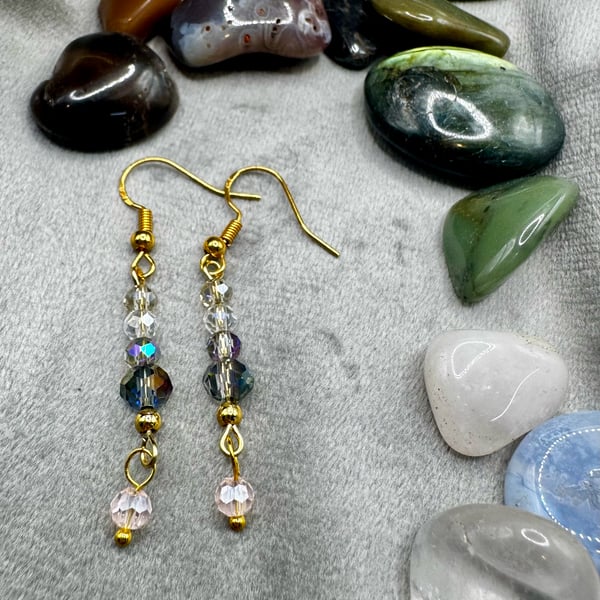 Multi-toned crystal earrings 