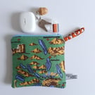  Lake District recycled tea towel small pouch purse or make up bag.