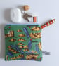  Lake District recycled tea towel small pouch purse or make up bag.