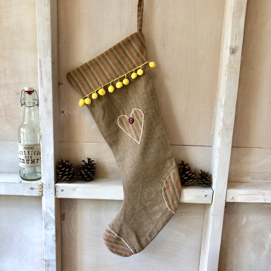 SALE Christmas stocking with bobbles