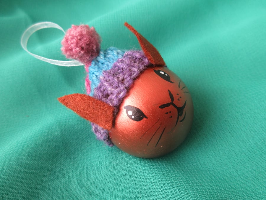 Bunny Rabbit Christmas Tree Baubles Hanging Decoration in Copper 