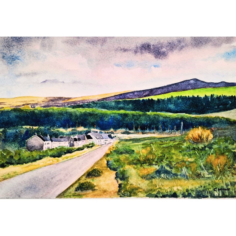 Clearbrook  Devon Dartmoor Landscape Original Watercolour Painting Mounted