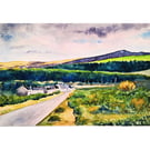 Clearbrook  Devon Dartmoor Landscape Original Watercolour Painting Mounted