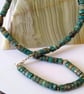Mens Blue Quartzite & Bronzite Gemstone Beaded Necklace 18 Inch - Image 3