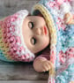 Crochet Doll Blanket and Hat, Handmade Doll Blanket and hat, Nap, Snuggle time - Image 7